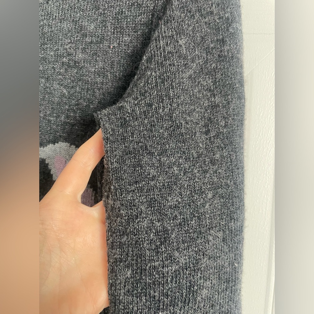 Gray Bird Sweater S Cottagecore Cozy Academia Soft Girl Knit - Picture 5 of 11